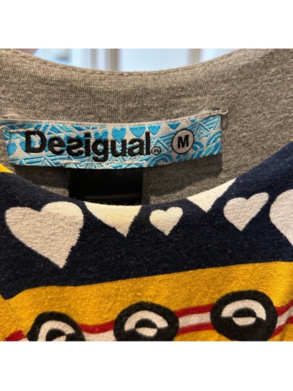 Desigual Vibrant Patterned Tank Mini Dress in Black, Blue, Red, Yellow, Green - Picture 3 of 3